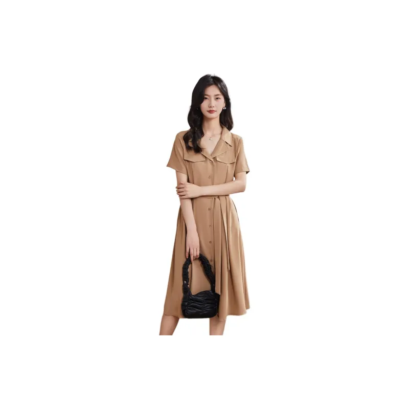 Coonesha Short Sleeved Dresses Women's Khaki-3