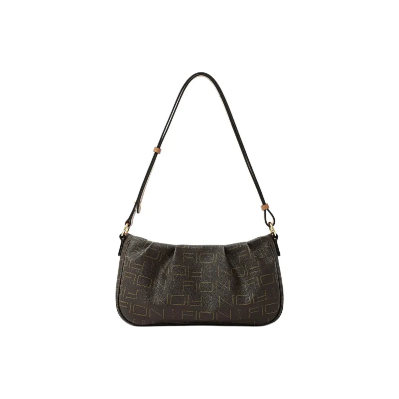FION Artificial Leather Shoulder Bag, Portable Crossbody Bag Women's Coffee & Tea Brown-2