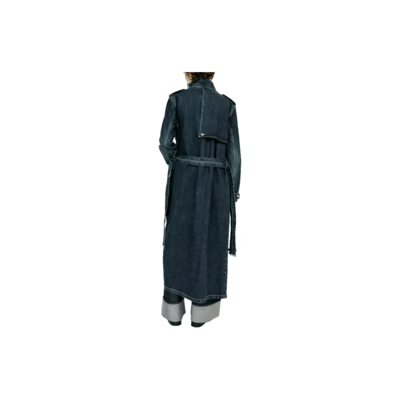 ZARA Trench Coats Women's Blue-2