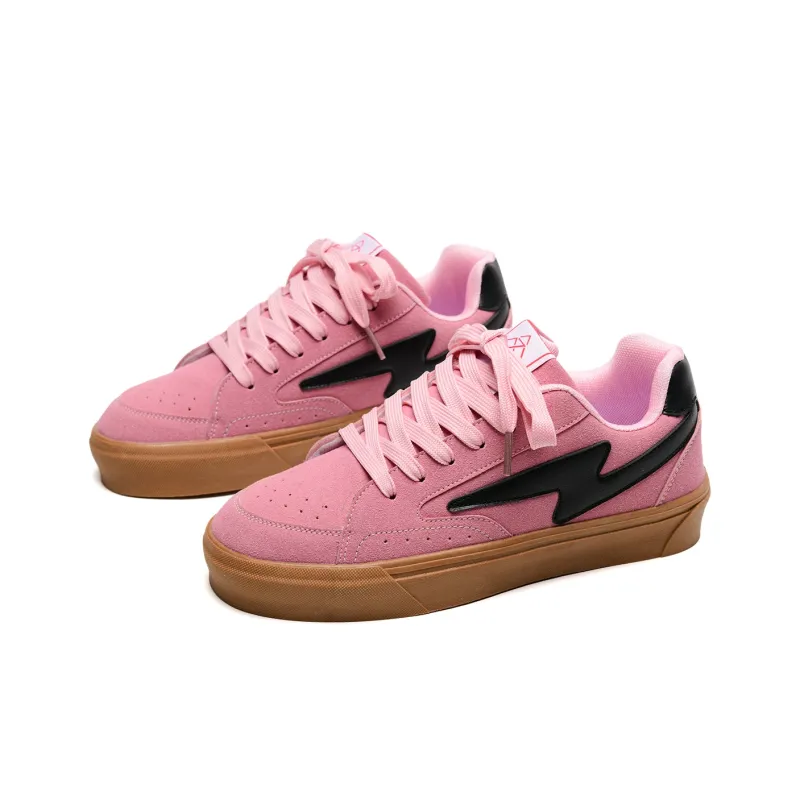 OAOQ Low Top Skateboard Shoes Unisex Pastel Pink-2