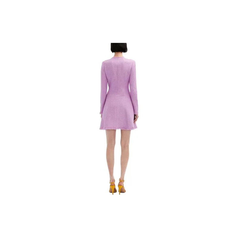 OSCAR DE LA RENTA Floral Button-detail Tweed Minidress-1