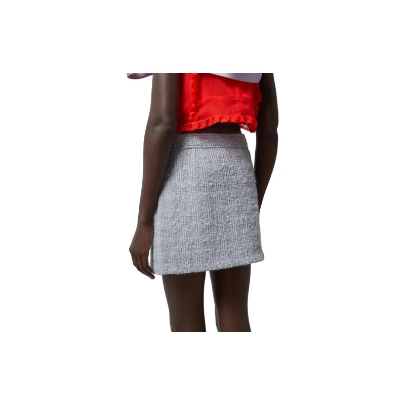GUCCI Wool Tweed Mini Skirt 'Blue Stone'-3
