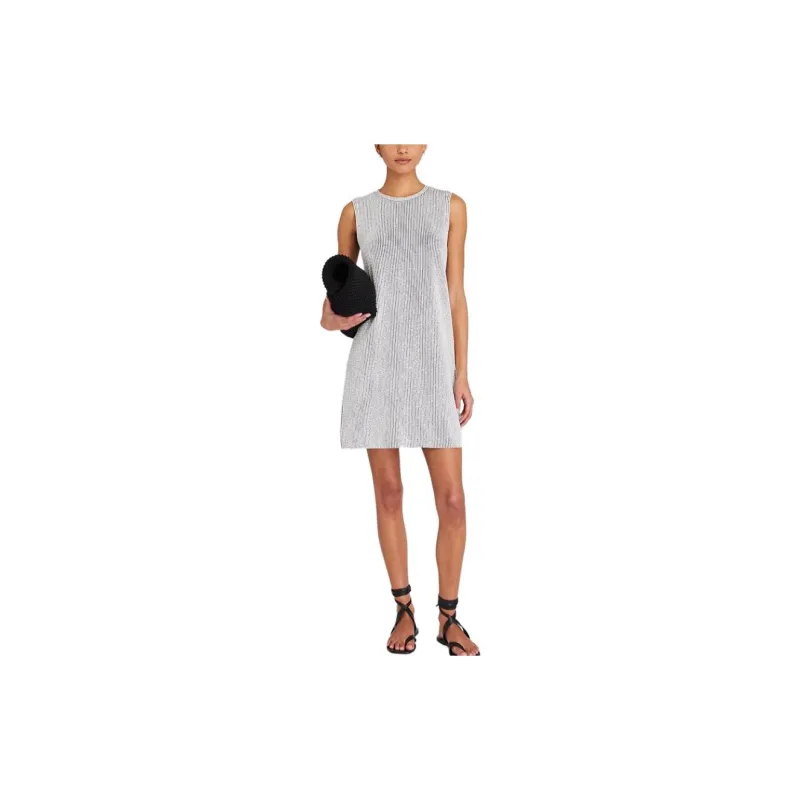 CLUB MONACO Sleeveless Dress Women's Black White Stripes-3
