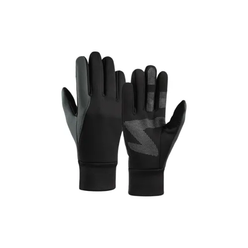TANLU Riding Equipment Cycling Glove Fishing Sports Running cold Bicycle Unisex TPU Polar Fleece Black