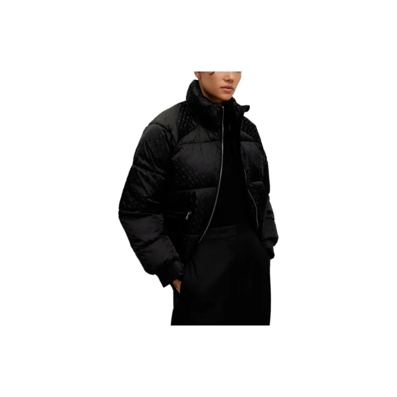 HUGO BOSS Monogram-Jacquard Zipped Puffer Jacket-3