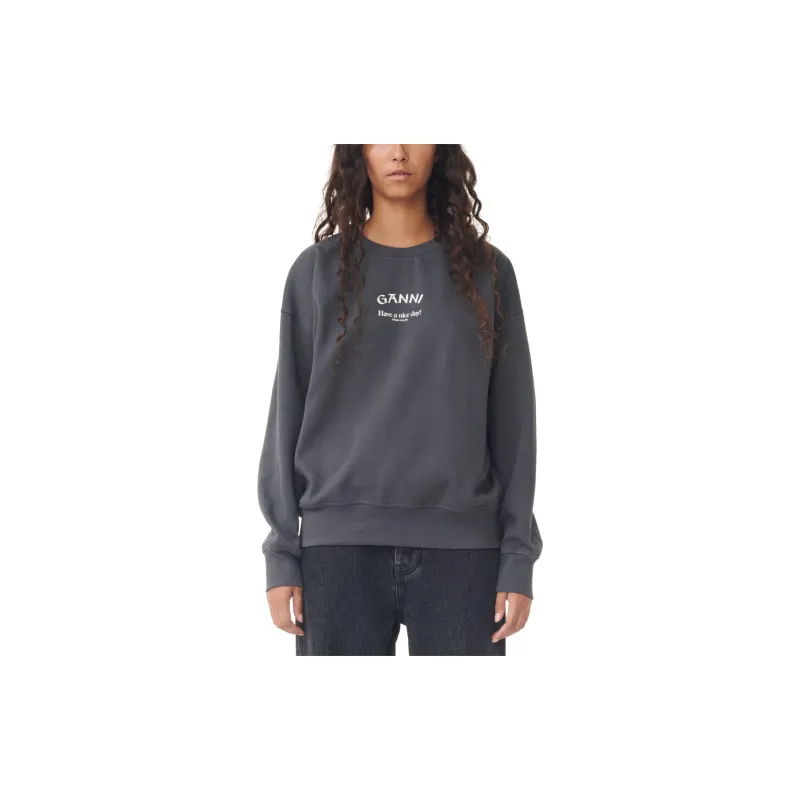 GANNI Volcanic Ash Sweatshirt Women's Gray-4