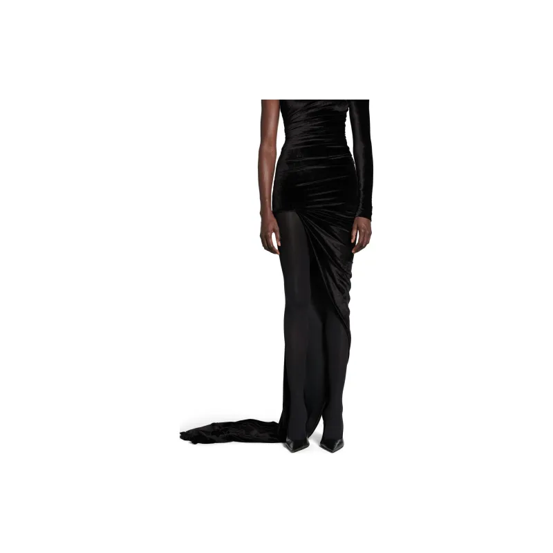 Balenciaga FW24 Long Sleeved Dresses Slim Fit Women's Black-5
