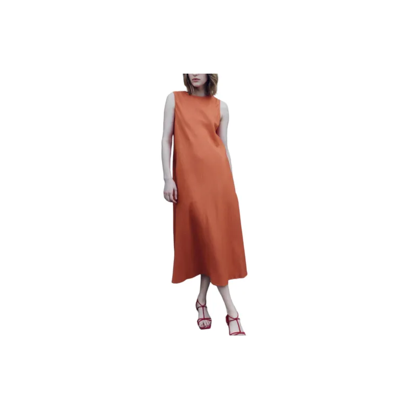 ZARA ZW Series Sleeveless Dress Women's Yellow-2