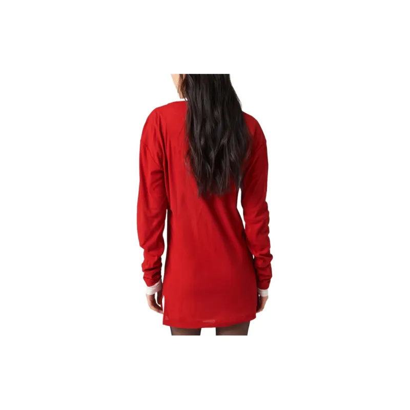 MIU MIU Long Sleeved Dress Women's Red-1