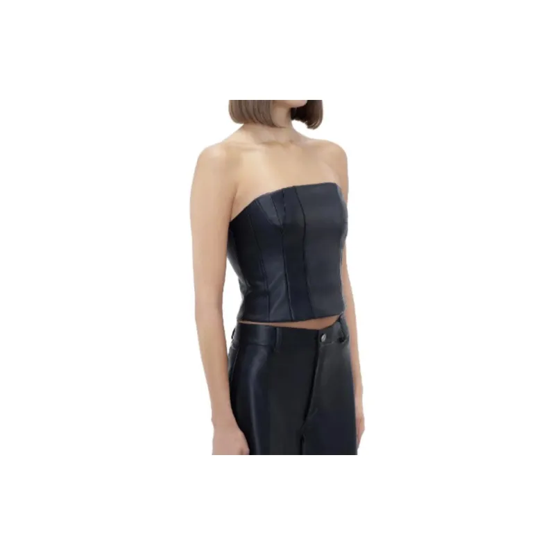 AMIRI Off The Shoulder Vegan Bustier Top-2