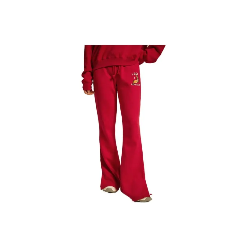 Hollister Knitted Sweatpants Women's Red-1