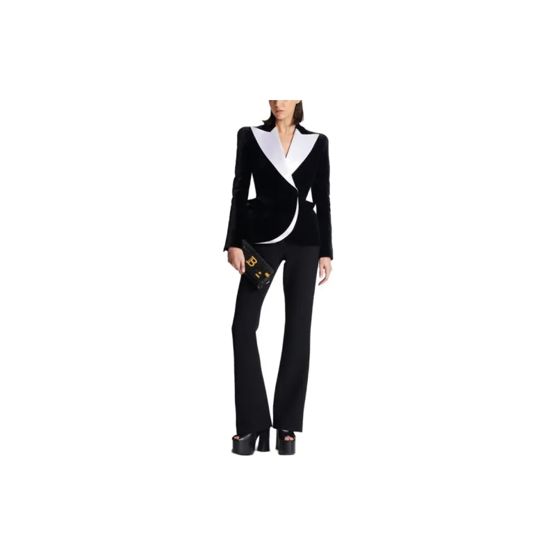 BALMAIN Two tone Velvet Blazer-1