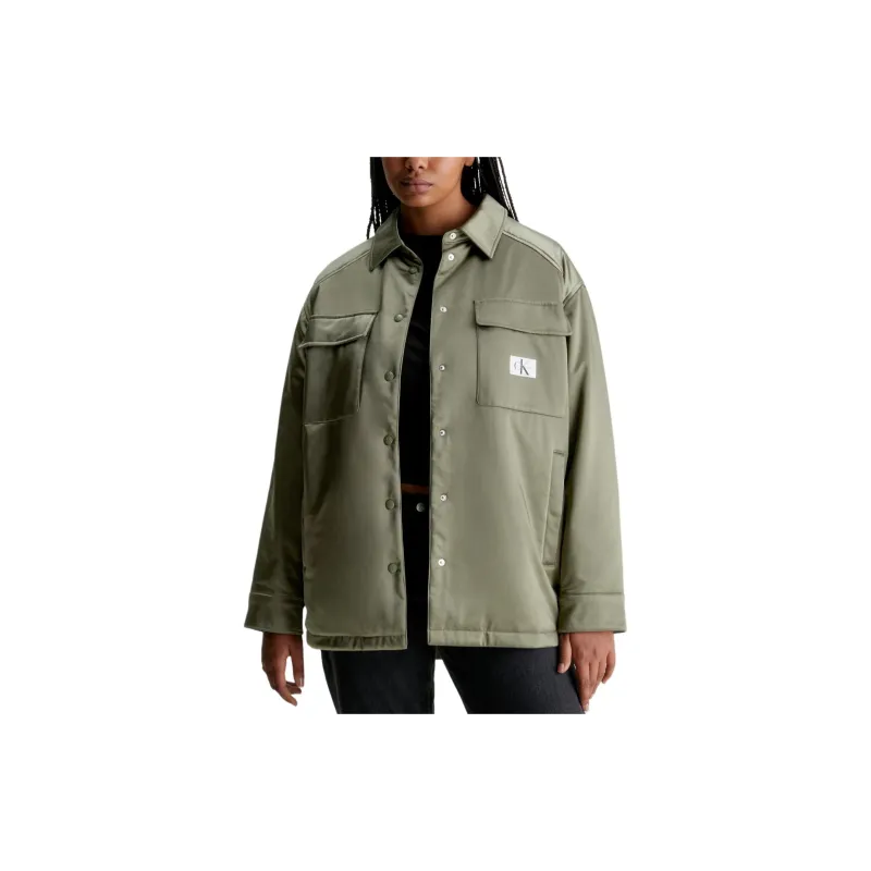 CALVIN KLEIN Jackets Coats Europe Version Women's Dark Olive-3