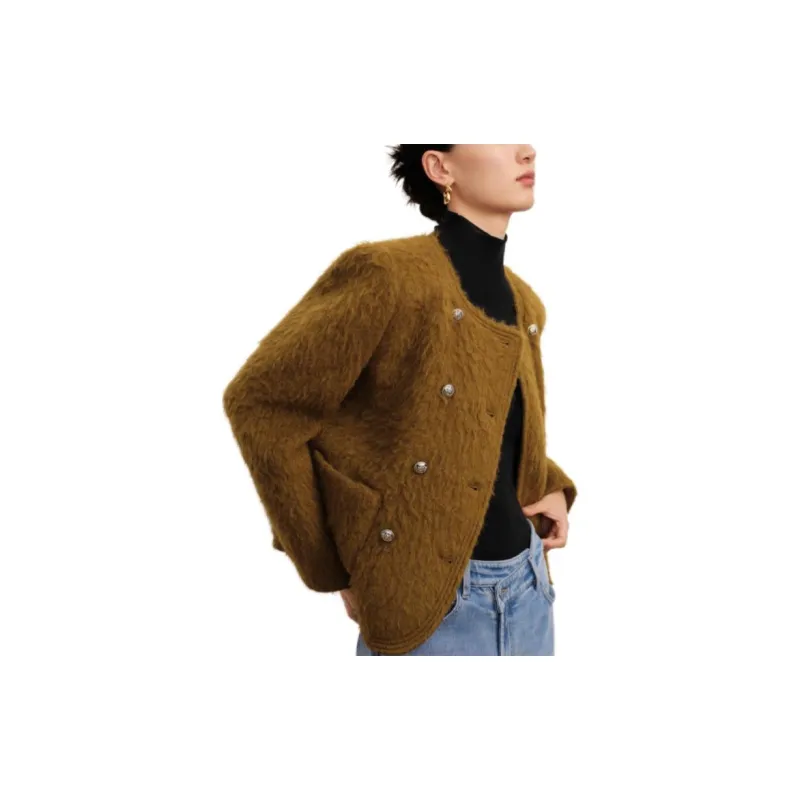 JZ. ANNAKRO Coats Women's Brown Yellow-1