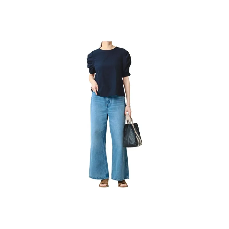 Beams Shirt Women's Marine Blue-2