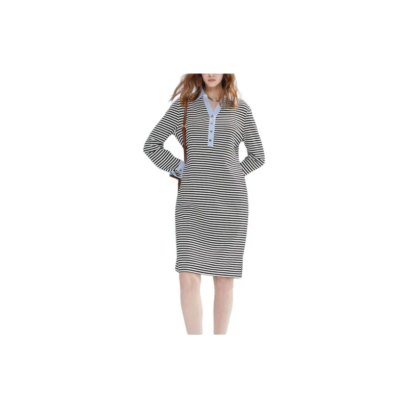 DKNY SS24 Long Sleeved Dress Women's Black & Multicolor-1