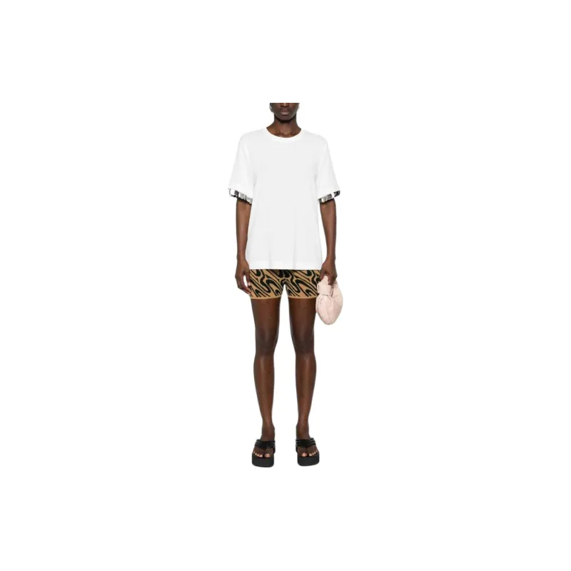 Paco Rabanne Paillette embellished Crepe T shirt-1