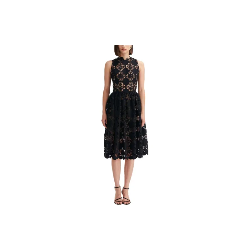 OSCAR DE LA RENTA Gardenia Guipure-lace Midi Dress-1