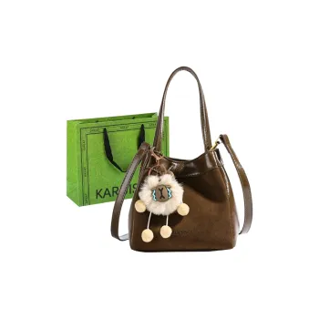 KARUISHA PU Bucket Bag Handbag Shoulder Bag Women's Black/Coffee/Burgundy/Brown