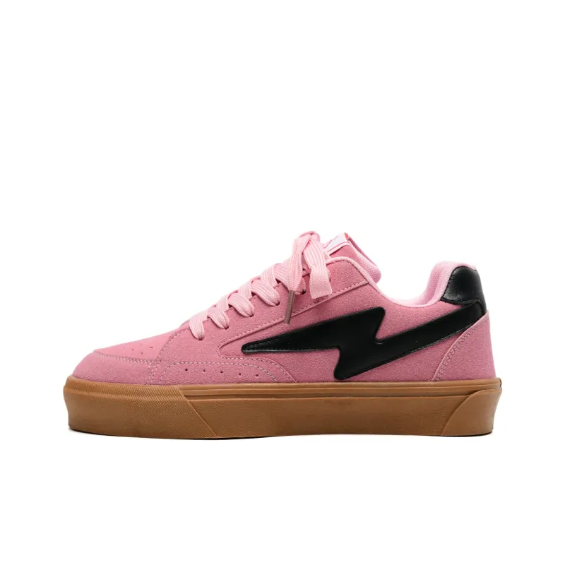 OAOQ Low Top Skateboard Shoes Unisex Pastel Pink-1