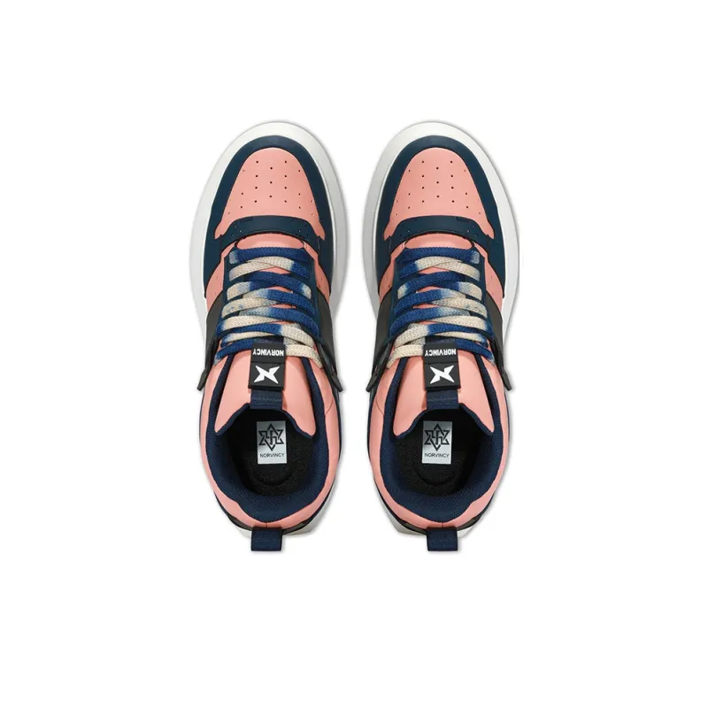 NORVINCY Low Top Skateboard Shoes Unisex Deep Blue Pink-3