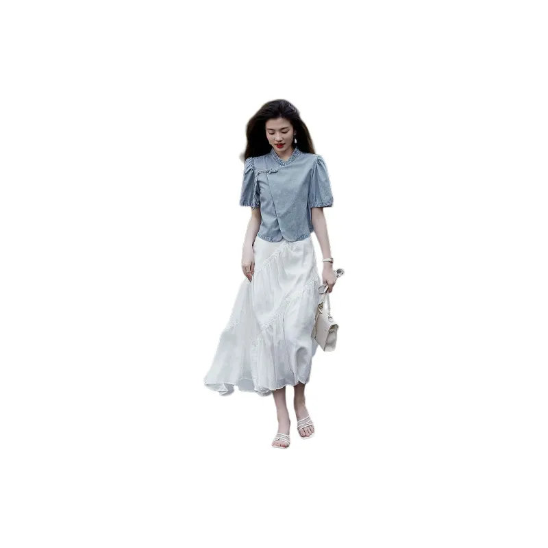 【dme】 Shirt Women's Light Denim Blue-1
