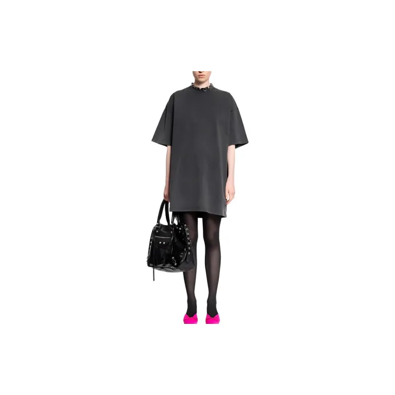 Balenciaga Pierced T Shirt Dress 'Black'-1