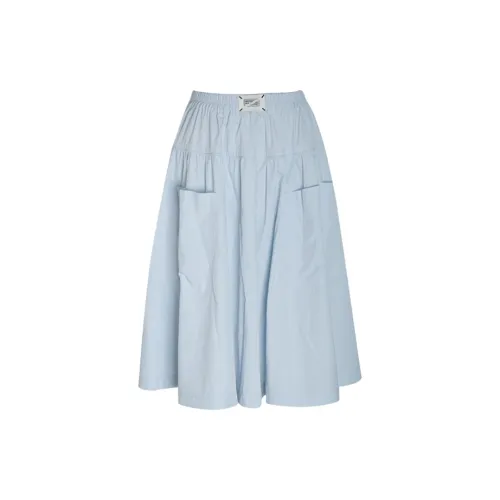 Little pull Casual Long Skirts Women's Light Blue