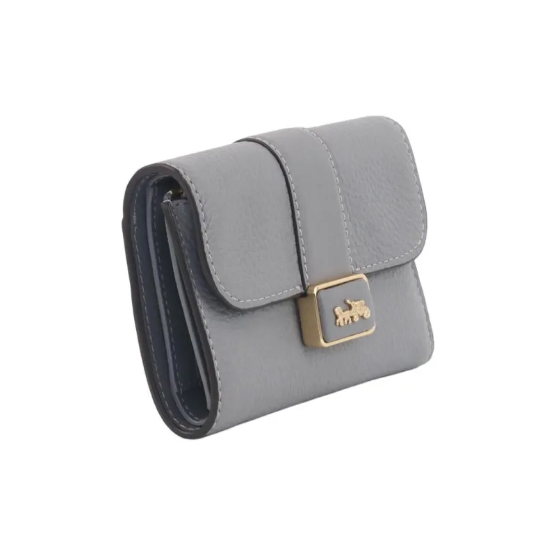 COACH Grace Leather Handheld Card Holder Wallet Medium Size Women's Gray-1