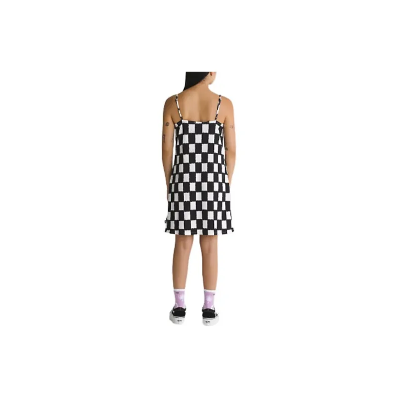 Vans Benton Checker Cami Dress Slip Dresses Women's Black-2