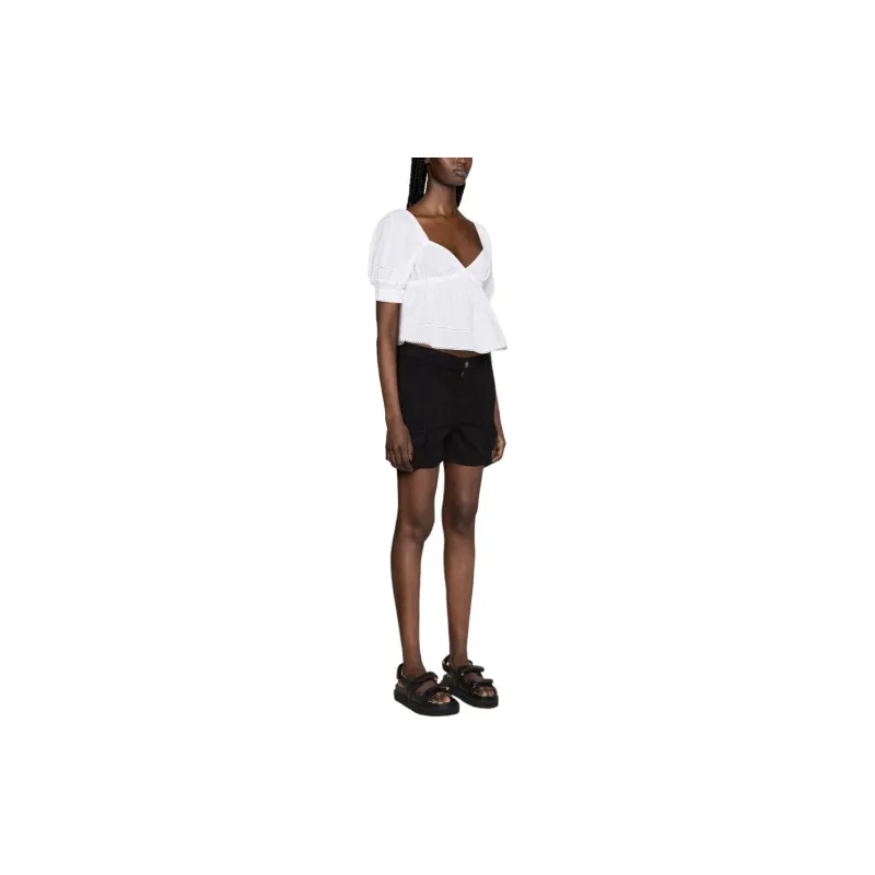 PINKO Sweetheart neck Cotton Blouse-3
