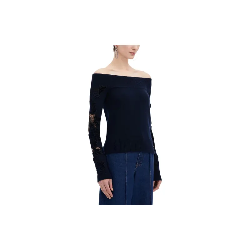 Oscar De La Renta Peony Velvet Guipure Jumper-3