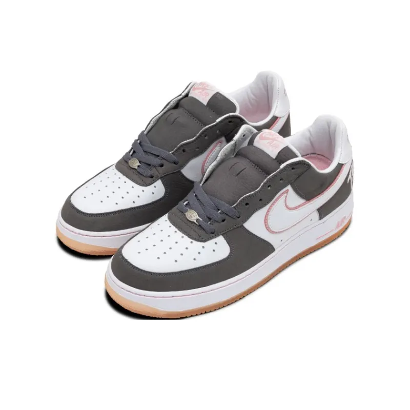 Terror Squad x Nike Air Force 1 Cushioning Lightweight Low-Top Skateboard Shoes Men's Gray White-2