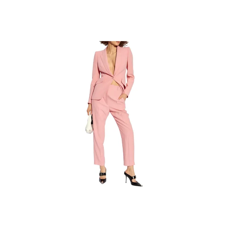Alexander McQueen High Rise Straight Leg Pants-1