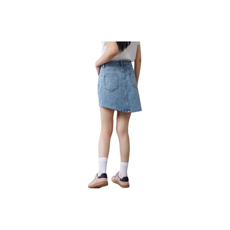 A21 Denim Short Skirts Women's Light Medium Blue-2