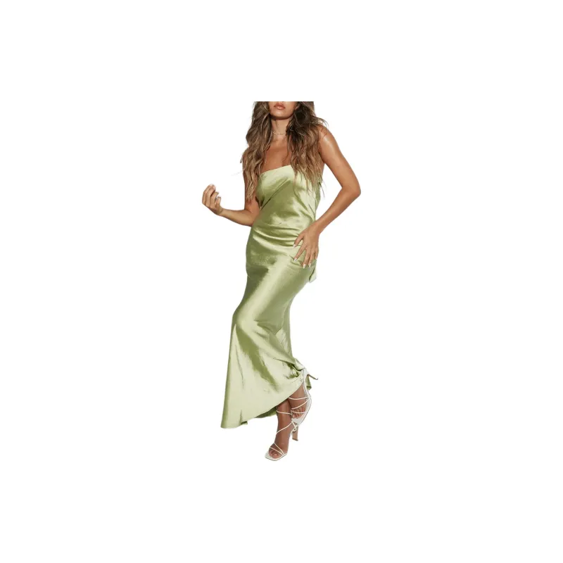 PRINCESS POLLY HALEY MAXI DRESS Sleeveless Dress Women's GREEN/Green-1