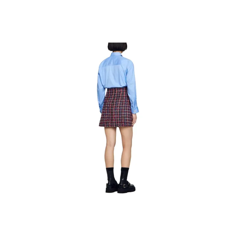 Sandro Button-embellished Tweed Miniskirt-2