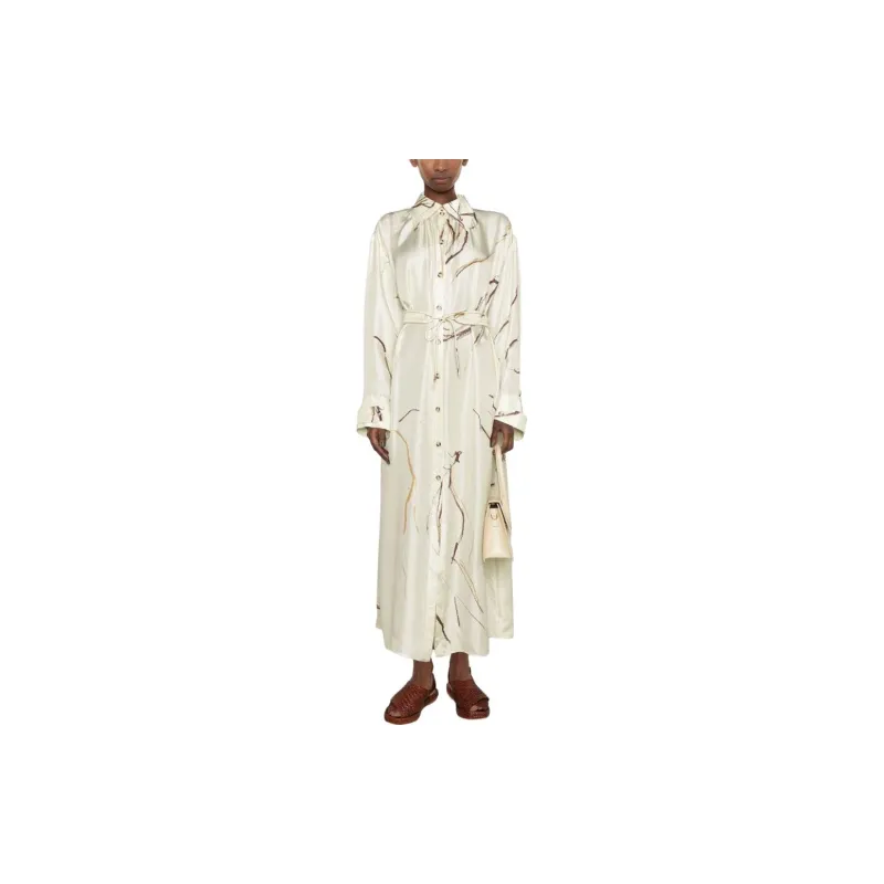 NANUSHKA Abstract print Silk Shirt Dress-1