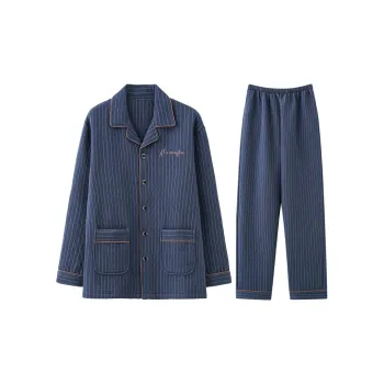 Lan Miao Pajama Set Men's Navy Blue