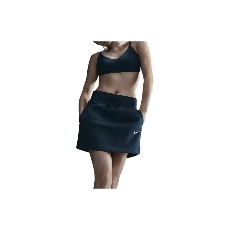Nike Sportswear Phoenix Fleece Slim Mini Skirt Casual Short Skirts Women's Marine Blue-1