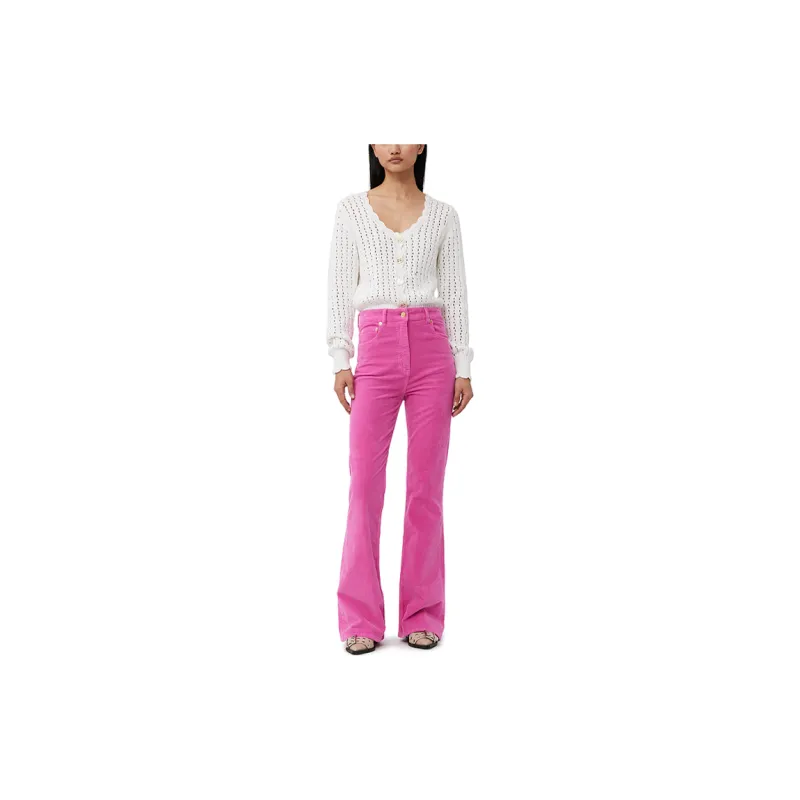 GANNI Corduroy Organic cotton Blend Flared Jeans-1