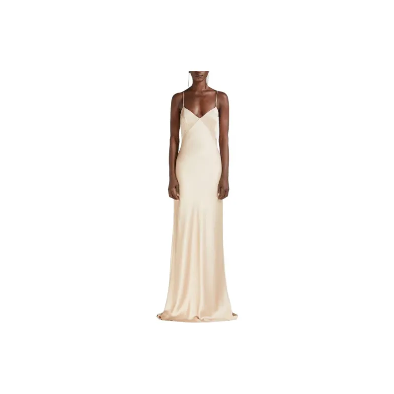 MaxMara Envers Satin Slip Dress Slip Dresses Women's Ivory-1