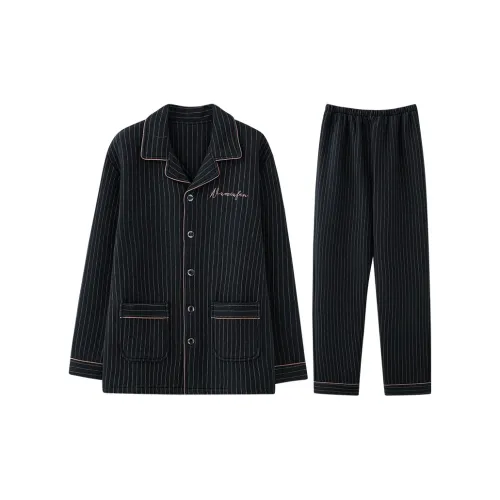 Lan Miao Pajama Set Men's Navy Blue