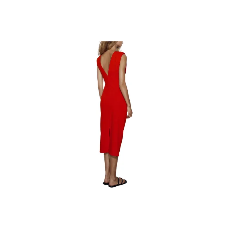 ZARA Sleeveless Dresses Women's Bright Red-1