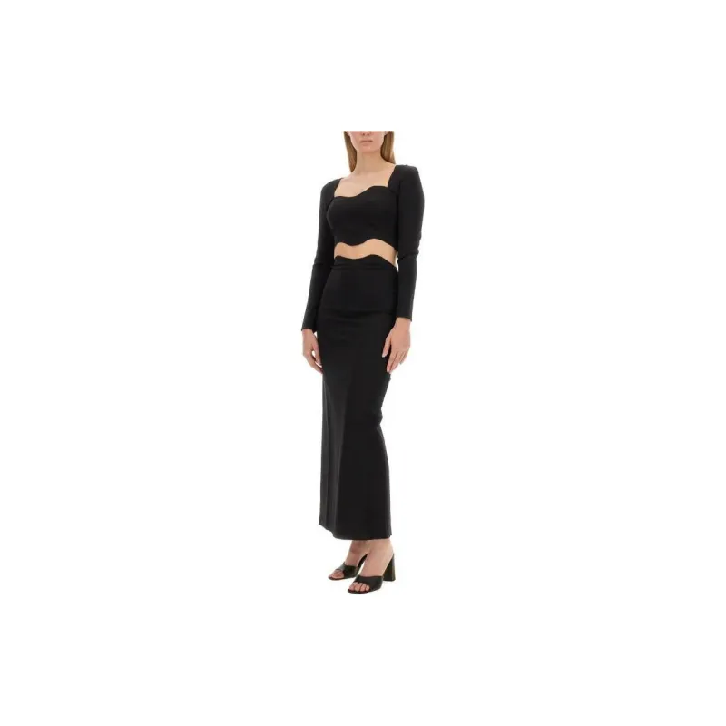 Staud Corde Long Sleeved Cropped Top-2