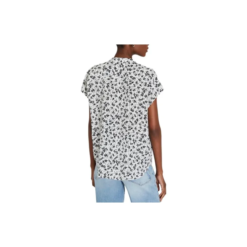 CLUB MONACO Shirt Women's Black And White Print-3