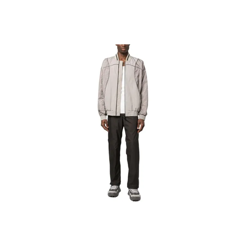 FENDI Logo Printed Zip Up Jacket-2