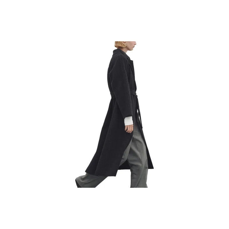 Massimo Dutti Coats Women's Pitch Black Gray-3