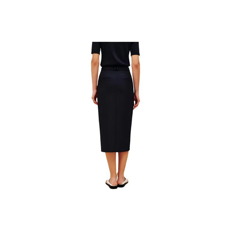INSUN Casual Long Skirt Women's Navy Blue-3