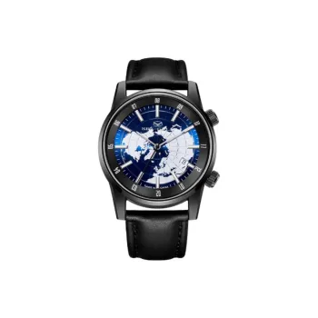 Sea Gull Machine Automatic Mechanical Movement Leather Strap Watch Men's Watches Blue Dial